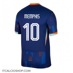 Olanda Memphis Depay #10 Seconda Maglia Europei 2024 Manica Corta
